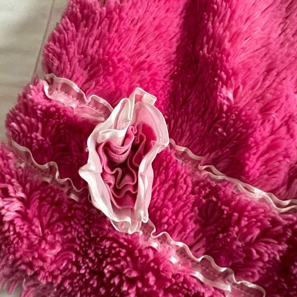 Corky and Company Vintage 4T Pink Floral Fluffy Coat - Picture 2 of 6